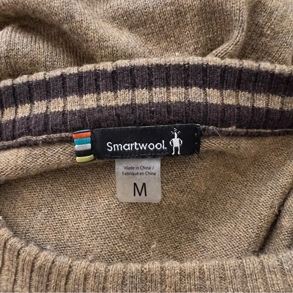 Smartwool Mens Crew Neck Wool Blend Sweater Pullover Brown Medium. - Picture 3 of 5